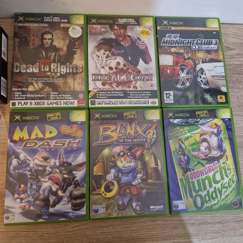 Joblot Of 4 Orginal Xbox Games & 2 Demos Oddworld Blinx Mad Dash Midnight Club - Picture 1 of 20