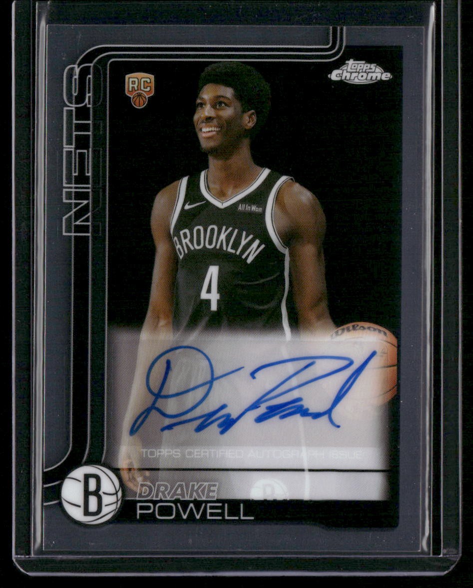 2025-26 Topps Chrome #TCAR-DP Drake Powell Chrome Rookie Autographs