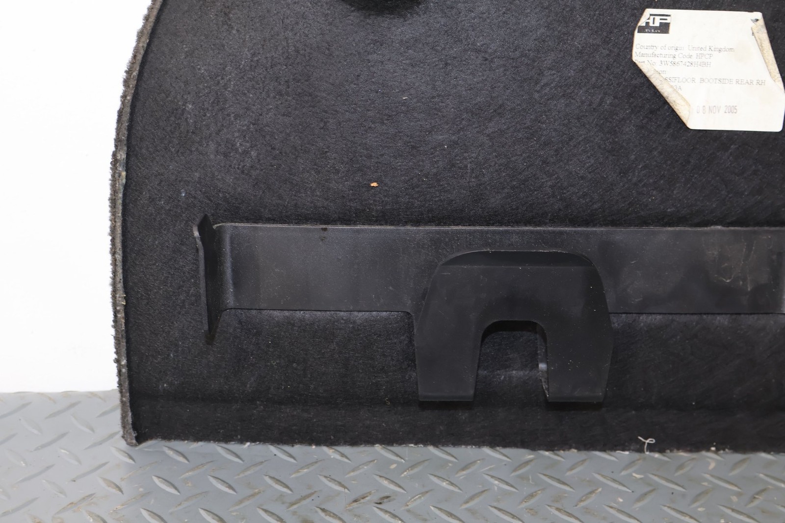 06-12 Bentley Flying Spur Right Interior Carpeted Trunk Trim Panel (Dark Gray)