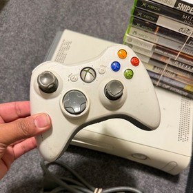 White Xbox 360 Console Bundle w/ OEM Cords & Controller 11 Games Tested