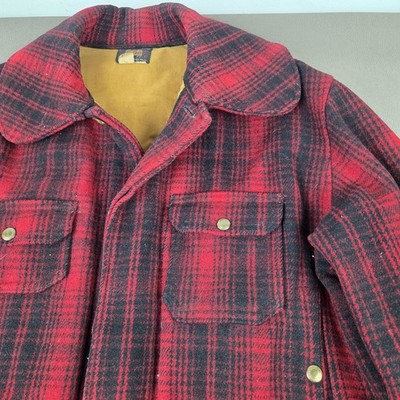 Vintage Woolrich 503 Wool Mackinaw Plaid Hunting Jacket Mens 44