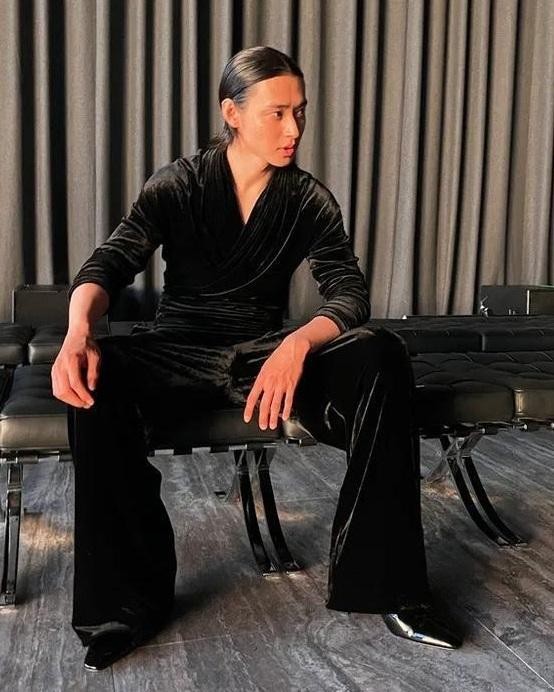 Pantaloni della tuta Saint Laurent in jersey di velluto nero XXL