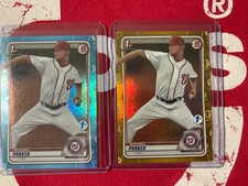 Mitchell Parker 2020 Bowman Draft 1st Edition #176 Gold Foil #40/50 + Sky Blue