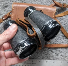 VTG 1940s AIRGUIDE USA CHICAGO IL. 4X40 BINOCULARS W/ LEATHER CASE