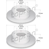 2X Topran Bremsscheiben 276Mm BelÜFtet Vorne Passend FüR MERCEDES-BENZ Sprinter