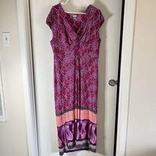 Chicos Women's 3/XL Knot Front Maxi Dress Bold Geometric Print Maximalist