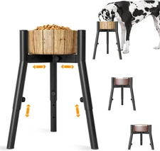 Raised Dog Bowl Stand for Medium/Large/XL Breeds Metal Tall Food Stand Adjust...