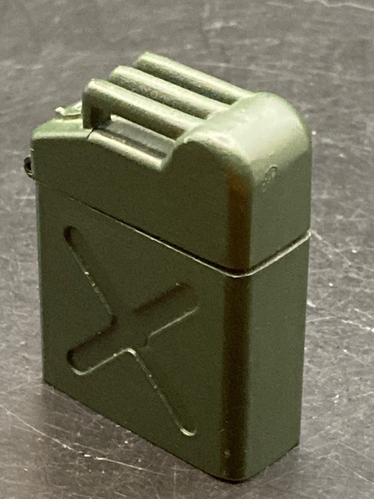Vintage Jerrican Jerry Can Military Green Lift Top Pocket Lighter