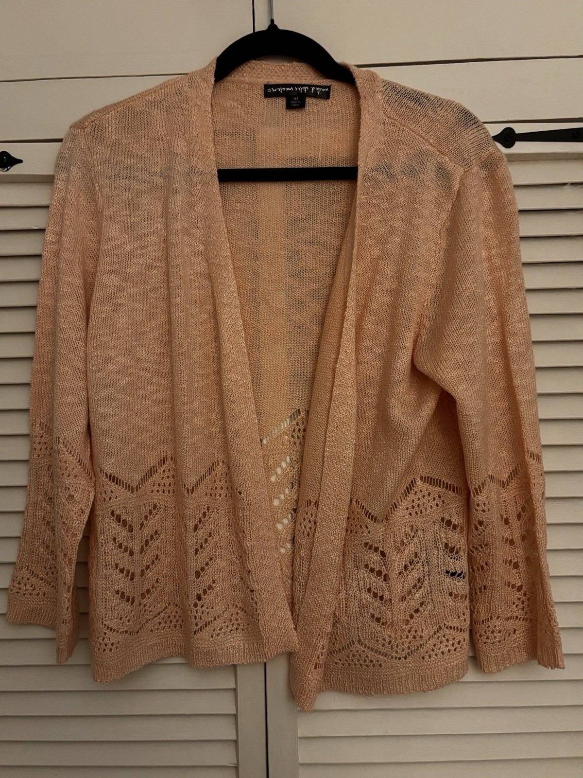 Cardigan Sweater Peach Open Front Light Weight Small “United States Sweaters” M-image