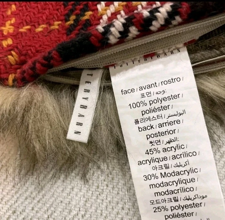 Funda de almohada Pottery Barn roja a cuadros Nottingham revierte a piel sintética 20x20 Foto 4 de 4