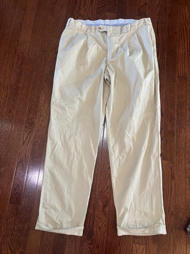 Bills Khakis Pants Mens 38x31 M2P Beige Pleated Made USA Lightweight