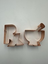SET of 2 Pharmacy Copper Cookie Cutters: RX, ...