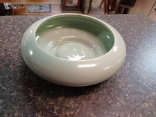 Vintage Flying Saucer Planter Green Cookson Pottery CP USA 22 Round Pottery