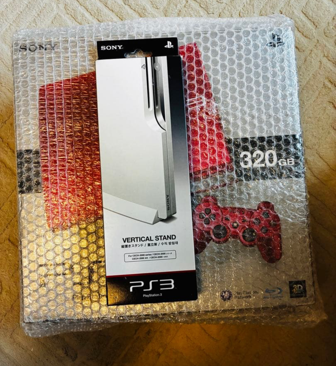 PS3 Console System 320GB Scarlet Red Game Japan CECH-3000B SR With stand