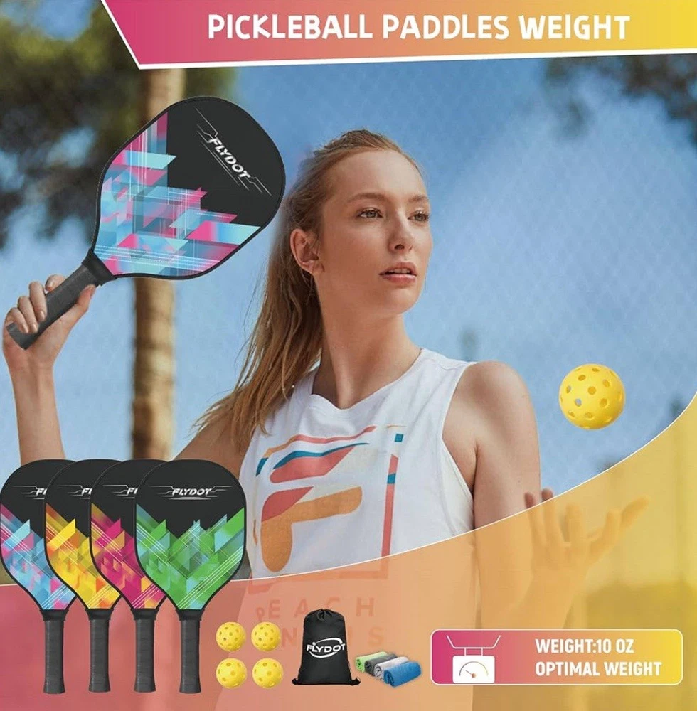 Best USAPA Approved Pickleball Paddles Set of 4 with Balls