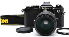 MINT Nikon FE Black Body 35mm SLR Film Camera w/ AI 43-86mm lens Kit JAPAN
