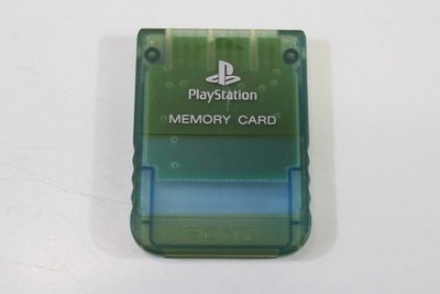 Official SONY PS1 PlayStation 1 OEM Memory Card Clear Blue Discolored WORKING #1