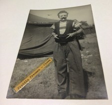 Cole Bros Circus Clown Freddie Freeman Black White Photograph 4 7/8 In x 7 In