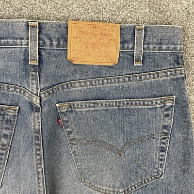 Vintage Levis 505 Jeans Mens 38x32 (Hemmed 35x30) USA Faded Work Whiskered Blue