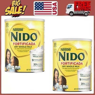 2-Pack Nestle Nido Fortificada Dry Whole Milk Powder 56.4oz