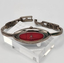 Vintage Nine West Watch Pink Face 9W/1809 Silver Tone New Battery