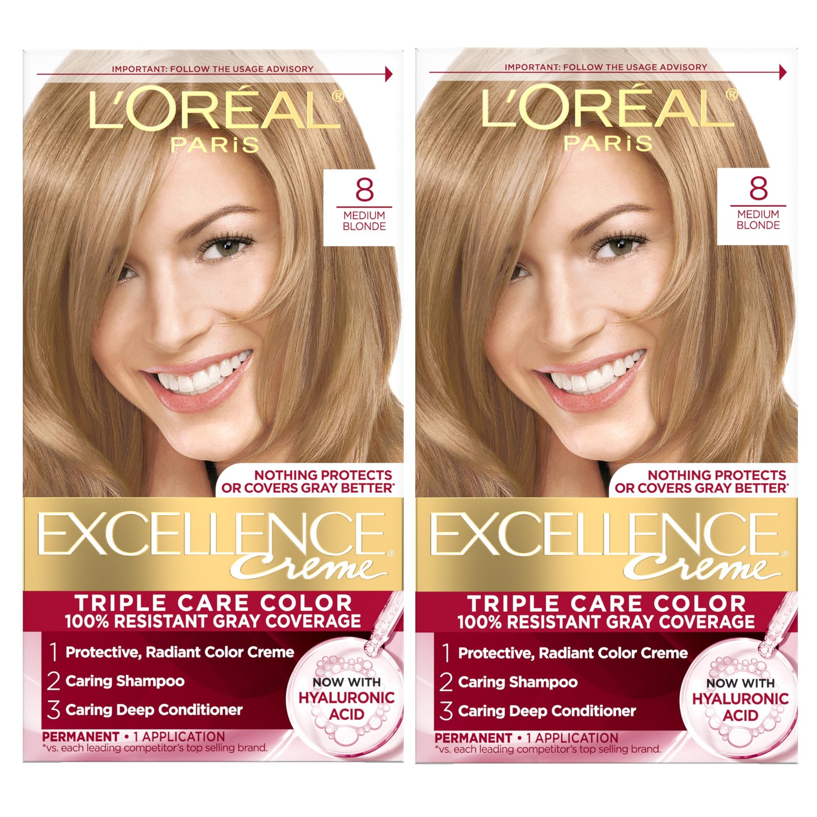 100% Gray Coverage 8 Medium Blonde L Oreal Paris Loreal