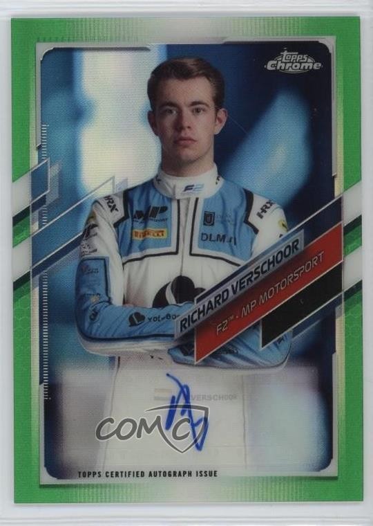 2021 Topps Chrome Formula 1 Green Refractor 88/99 Richard Verschoor Auto 03j5
