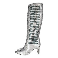 Moschino scarpe donna stivali numero 38 argento nuovi stivali donna stivali