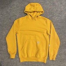 Carhartt Hoodie Mens Small Gold Loose Fit Logo Sleeve K288 Fleece Pullover