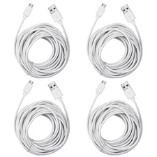 4-Pack 25Ft Security Camera Micro USB Extension Cable Compatible for Wyze Cam Pa