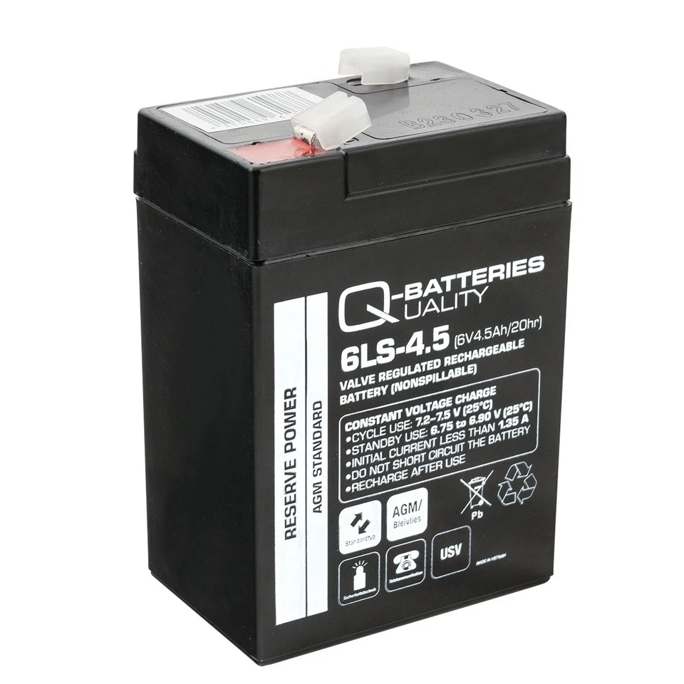 Q-Batteries 6LS-4.5 6V 4,5Ah Blei-Vlies Akku / AGM VRLA - Bild 4 von 4