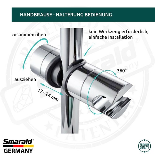 Handbrause Duschkopf Halterung Brausehalter Stangenhalter 5 Modelle Blitzmontage - Bild 20 von 41