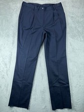 NWT Womens Pants 18 Lady Edwards 8639 Navy Chino Pleat Durable Twill Unhemmed