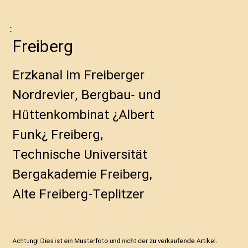 Freiberg: Erzkanal im Freiberger Nordrevier, Bergbau- und Hüttenkombinat ¿Albe - Afbeelding 1 van 1