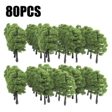80Pc 3.5cm HO OO Scale Model Trees Train Railroad Layout Diorama Wargame Scenery