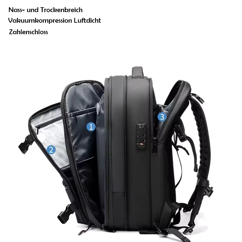 Reise Rucksack, Vakuum Rucksack, als Handgepäck zugelassen,  mit Vakuumpumpe - Bild 2 von 4