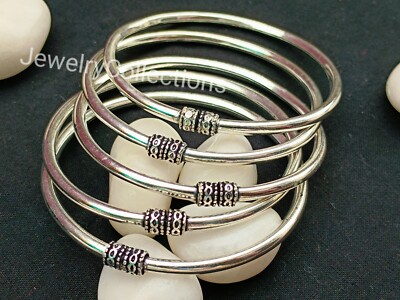 ⭐︎SALE⭐︎  Silver Bangle 925 Heavy Thick Silver Bangles Set of 5 Bangles 925 Sterling
