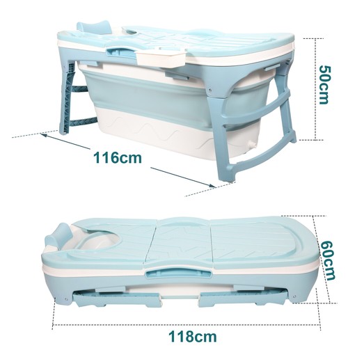 Bañera Adultos Bañera Plegable Spa Bañera Pequeños 118/132/149cm - Imagen 2 de 11