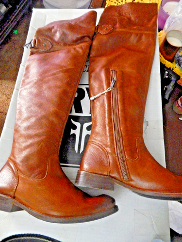 Frye Size 7 M SHIRLEY Brown Leather Over The Knee Riding Boots New Womens Shoes - Picture 5 of 11