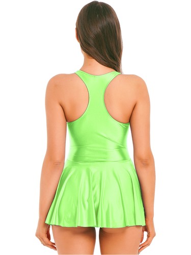 Women's Pleated Mini Dress Glossy Sleeveless Tank Tops Stretch Dresses Clubwear - Bild 95 von 108