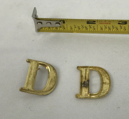 Civil War Hat Brass for Forage Caps, Kepis, Hardee - 1 Inch Company Letter "D"