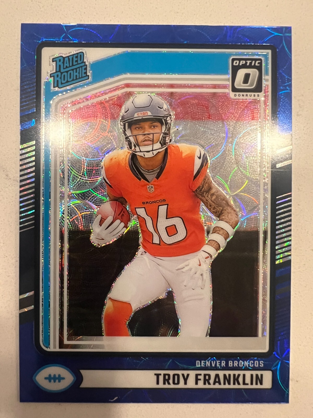 2024 Panini Donruss - Troy Franklin - Rated Rookie Optic Preview Blue Scope #338