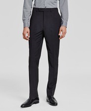 190 Calvin Klein Men Gray Slim X Fit Wool Trousers Dress Pants Size 36W 30L
