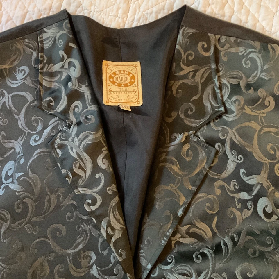 Chaleco WahMaker Frontier para hombre talla 2XL disfraz negro gris jugador occidental Foto 4 de 4