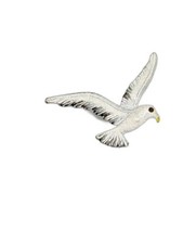 Vintage Brooch Flying Seagull White Enamel Painted Gerrys 2in