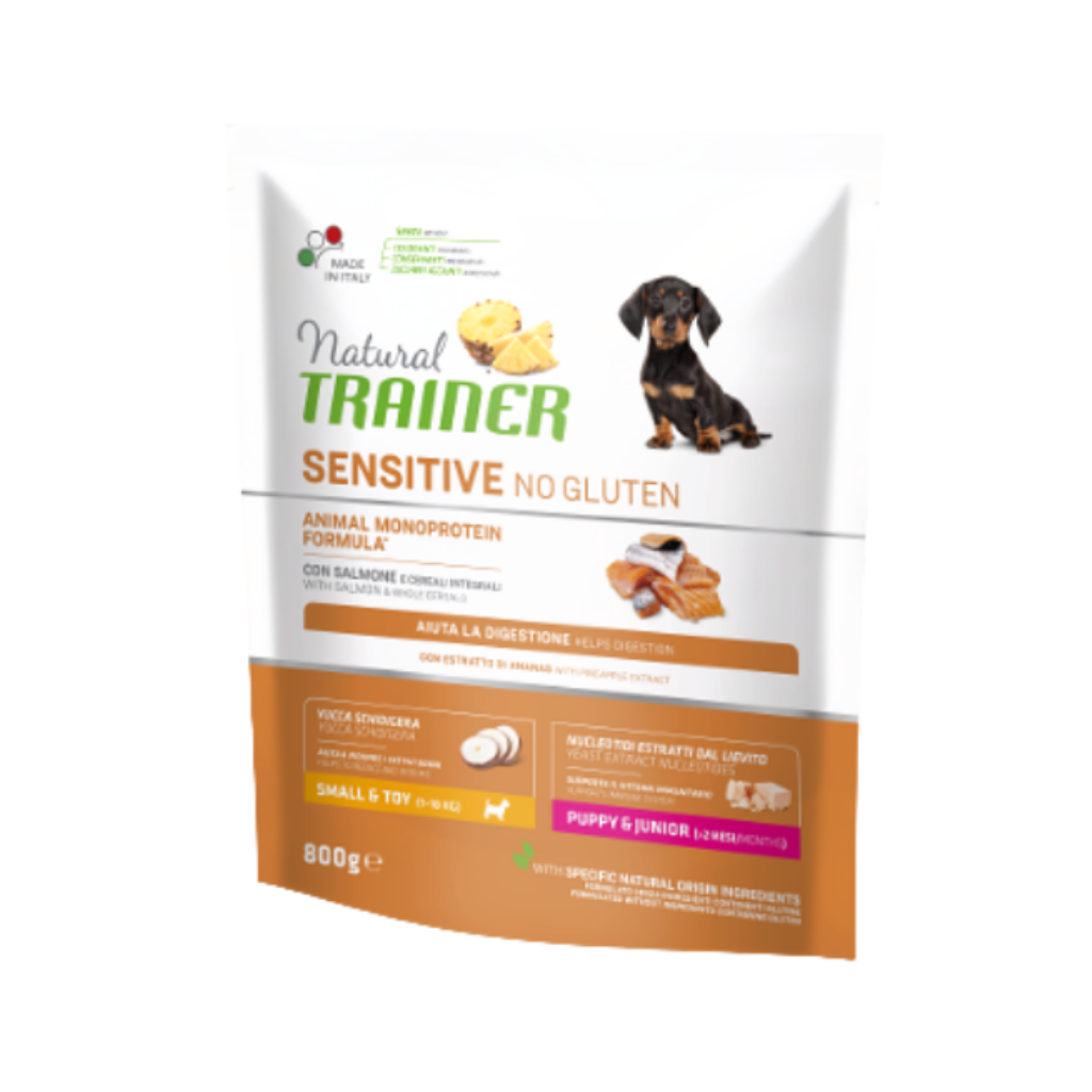 Natural Trainer No Gluten Puppy SmallToy Sensitive Salmone