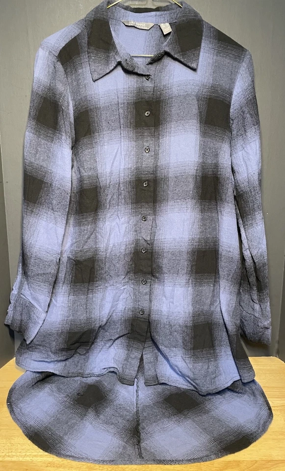 Lisa Rinna Collection Plaid Button Front Hi Lo Hem Size Small Lot Of 3 - Image 2 of 4