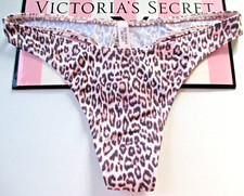 VICTORIA'S SECRET Cotton High Leg Thong Panty VS Pink Leopard S M L XL NWT