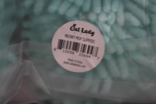 Meowy Mop Slippers from Cat Lady Box Aqua NEW NWT - Picture 7 of 19