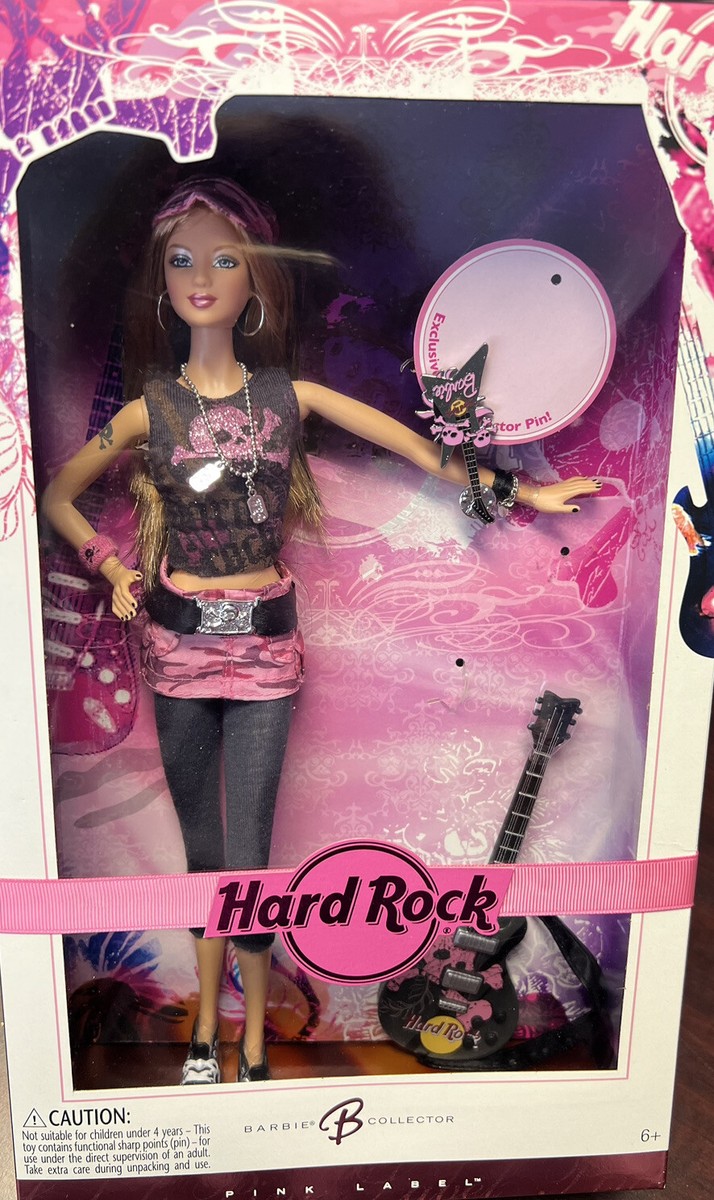 2006 Pink Label Barbie Hard Rock Cafe Guitar/Pink Camo. Never Out